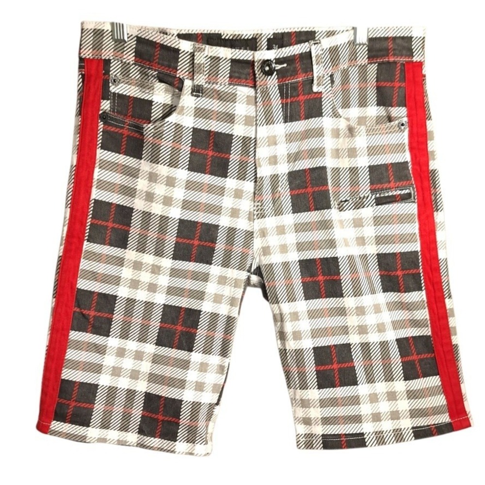 Decibel‎ Men's Shorts Size 34 Regular Fit Flat Front Button/Zip Plaid Multicolor